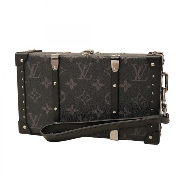 Louis Vuitton Monogram Eclipse Wallet Trunk Clutch Bag M20249 Black Men's - Picture 1 of 8